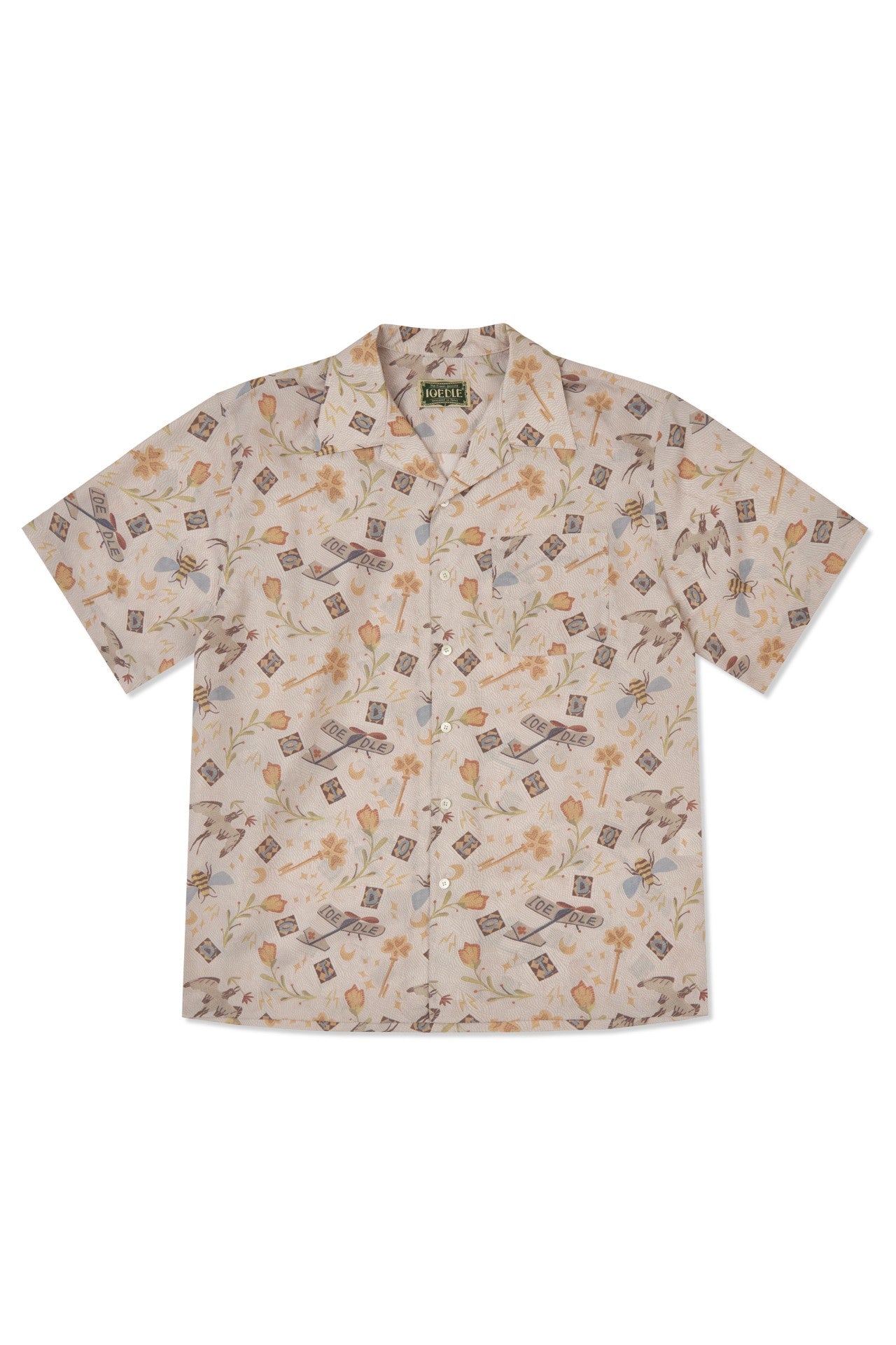 IOEDLE Garden of Science short-sleeve shirt featuring a vibrant science-themed graphic on soft cotton fabric.