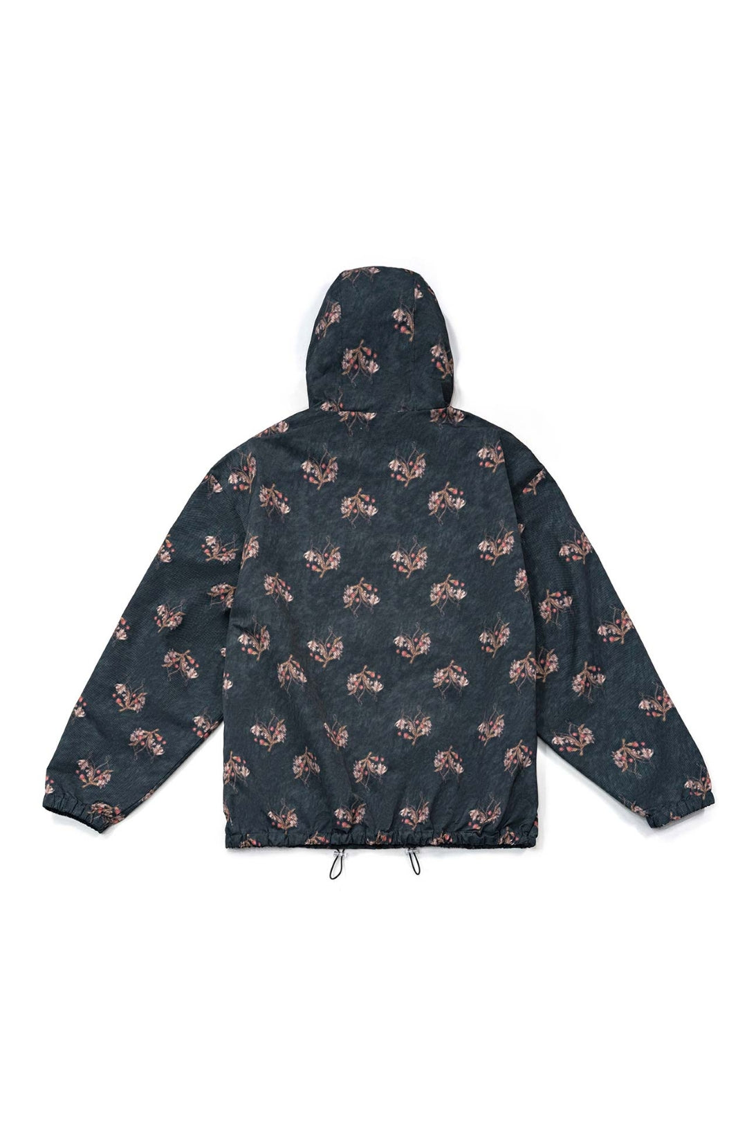Flower Graphic Windbreaker Dark Grey