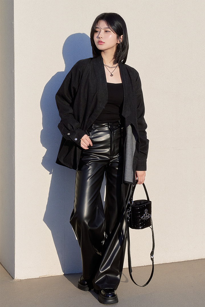 Denim Shirt Jacket Black