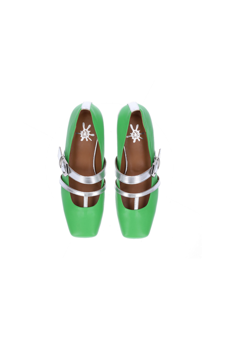 Aku Mary-Jane Loafers Yellow Green