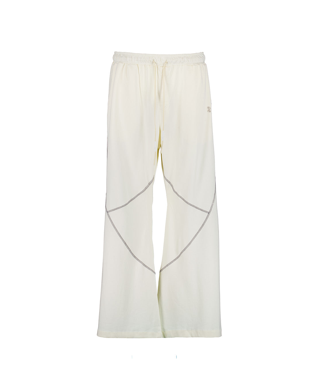 White Solid Warp Cargo Pants by KIMMICK featuring multiple pockets and a relaxed fit, shown on a model against a neutral background.