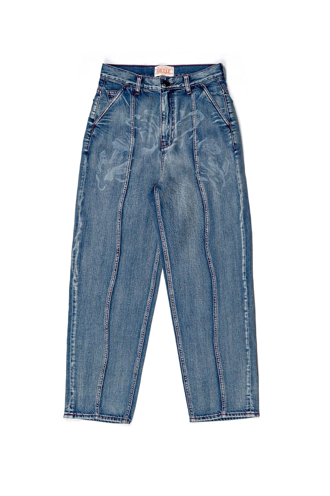 IOEDLE Koi Lake denim pants, stylish bottoms with a relaxed fit, shown in a natural pose on a plain background.