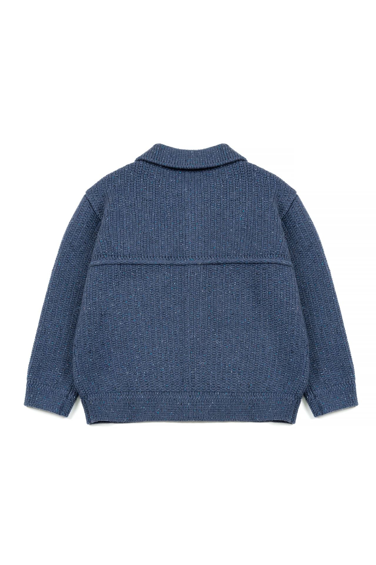Blue Guide to Memories Knit Jacket by IOEDLE, featuring a cozy, stylish knit design and a comfortable fit.