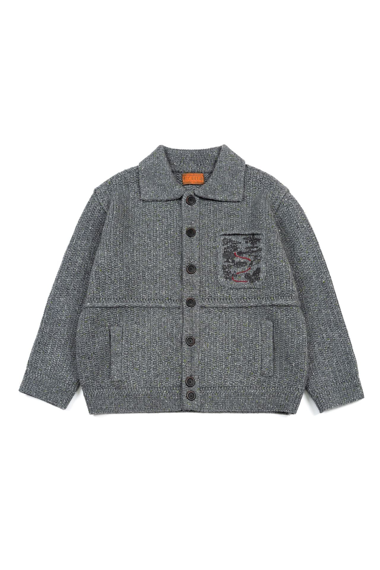 Gray Guide to Memories Knit Jacket by IOEDLE, showing a cozy, stylish knit jacket with a textured pattern.