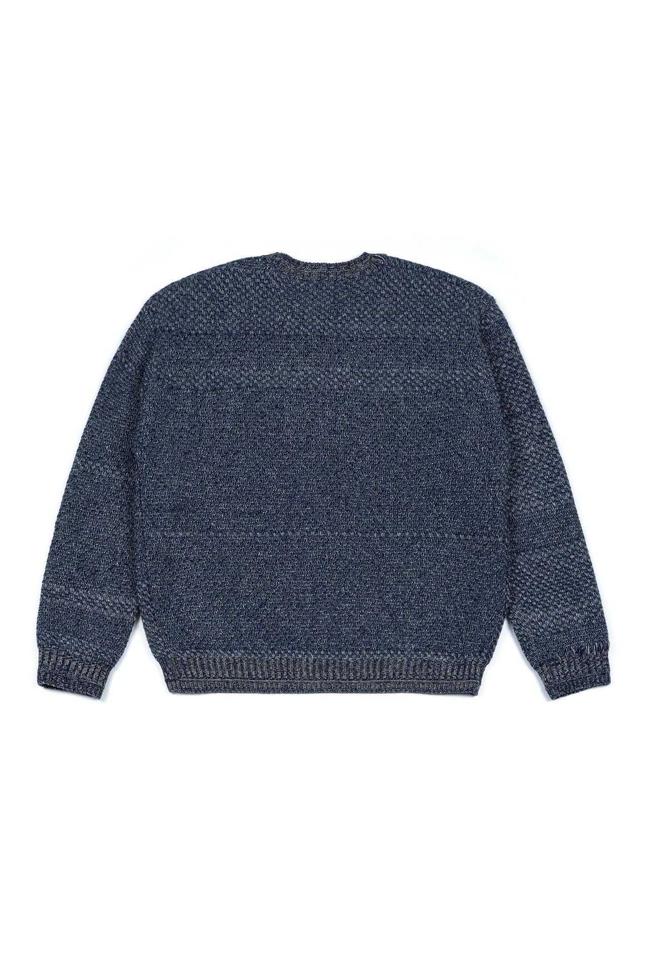 Navy House of Cars sweater by IOEDLE, featuring a casual knit design with car-themed graphics on the front.