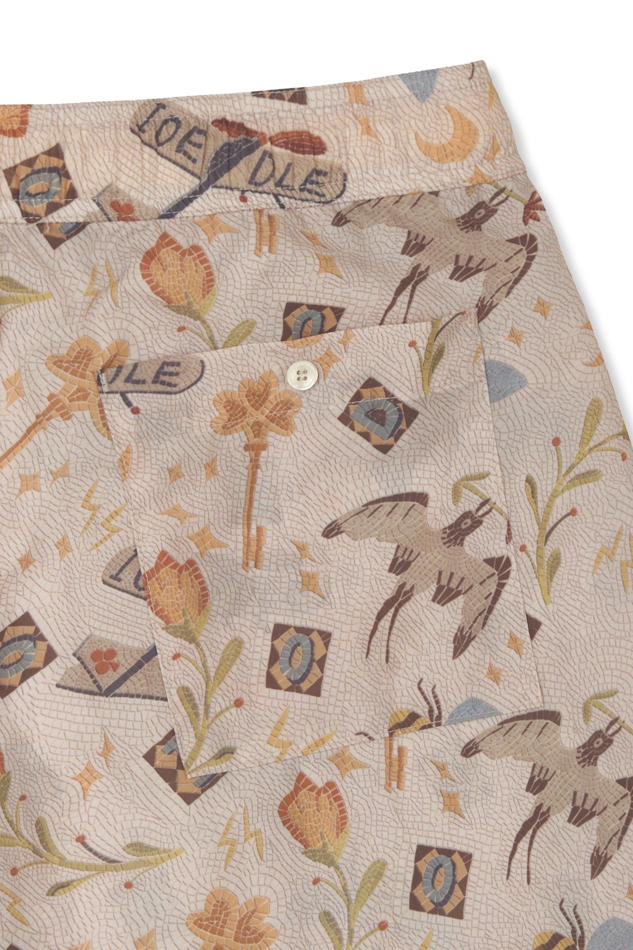 IOEDLE Garden of Science shorts displayed, featuring a comfortable fit and vibrant design for casual wear.
