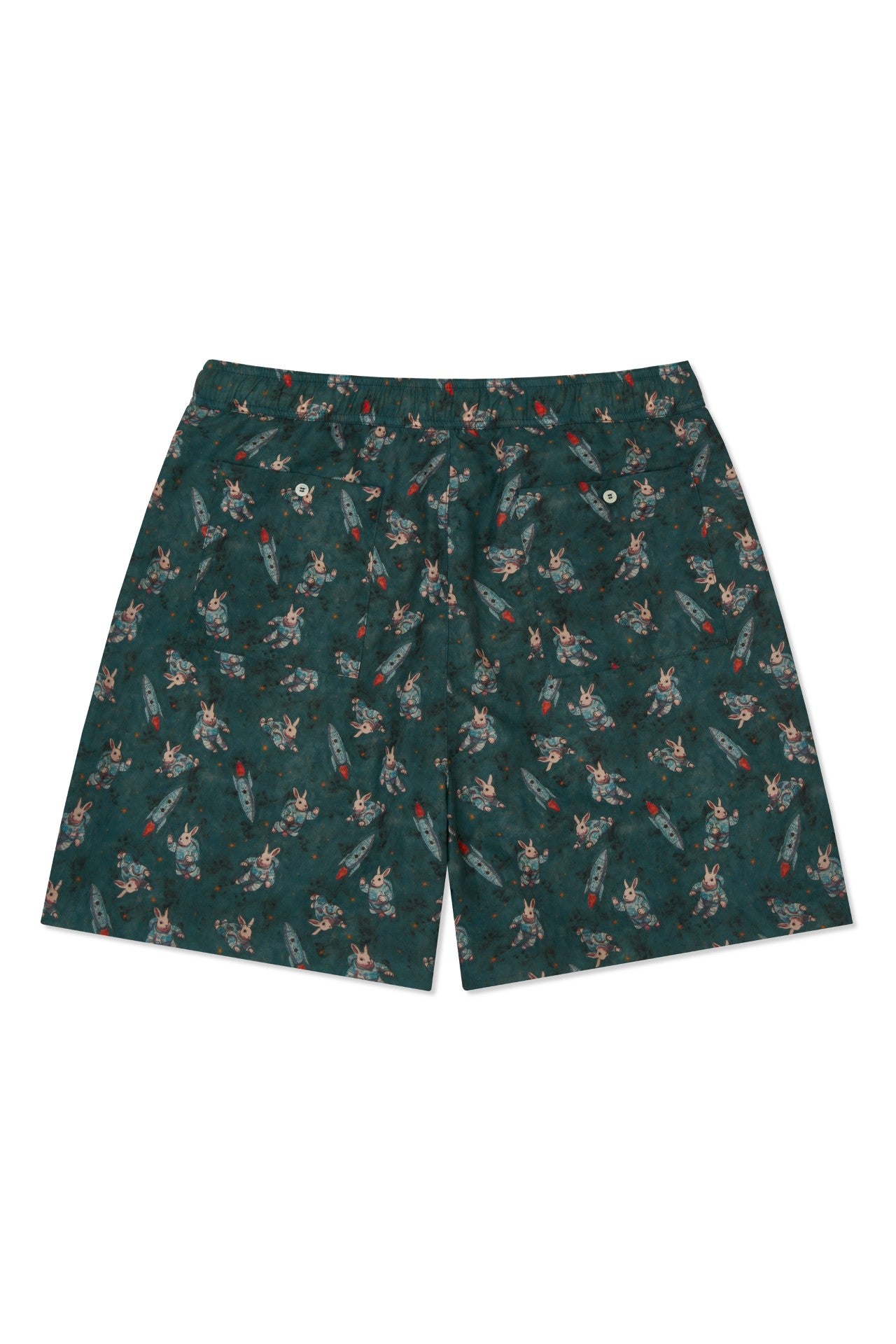 IOEDLE porcelain flight shorts displayed flat, showcasing smooth porcelain material and detailed stitching for a stylish look.