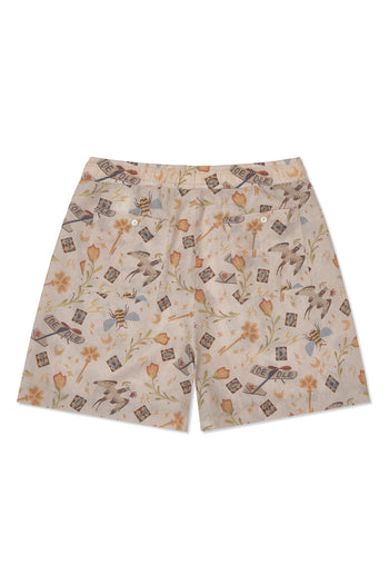 IOEDLE Garden of Science shorts, casual cotton shorts with pockets, ideal for outdoor activities and everyday wear.