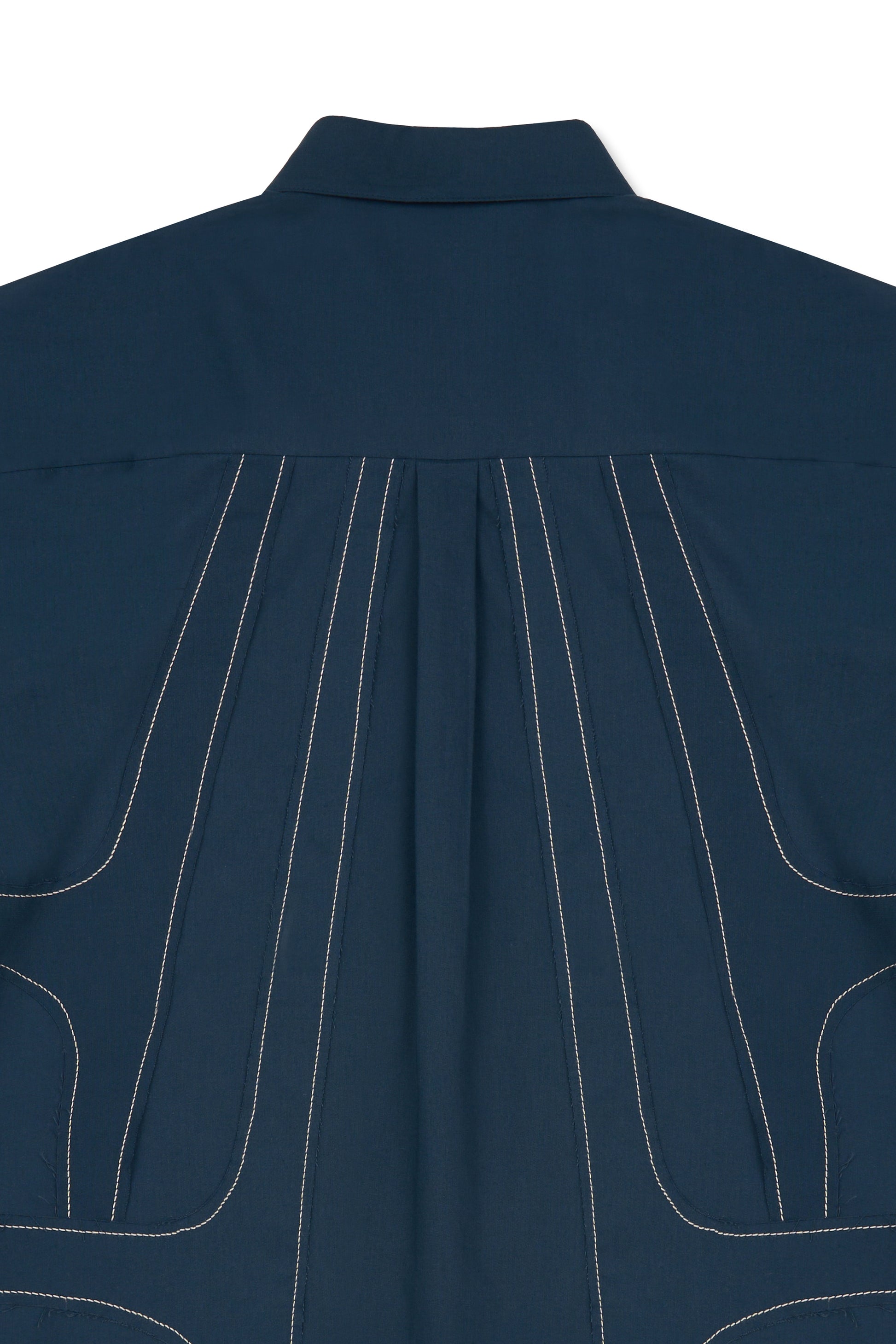 IOEDLE stitched stream short-sleeve shirt with reinforced stitching, lightweight fabric, and casual fit, shown on a hanger.