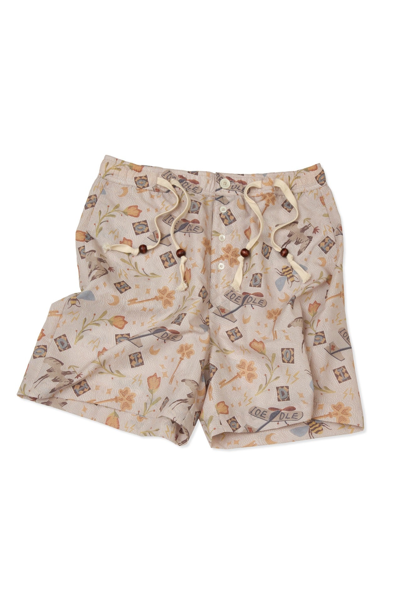 IOEDLE Garden of Science shorts, casual unisex shorts made from lightweight fabric, featuring a comfortable fit and stylish design.