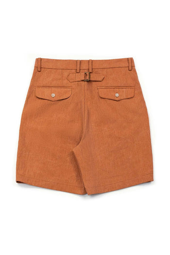Vertical Pintucked Shorts Orange