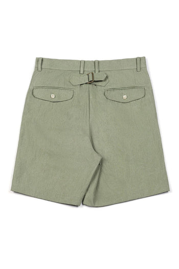 Vertical Pintucked Shorts Khaki