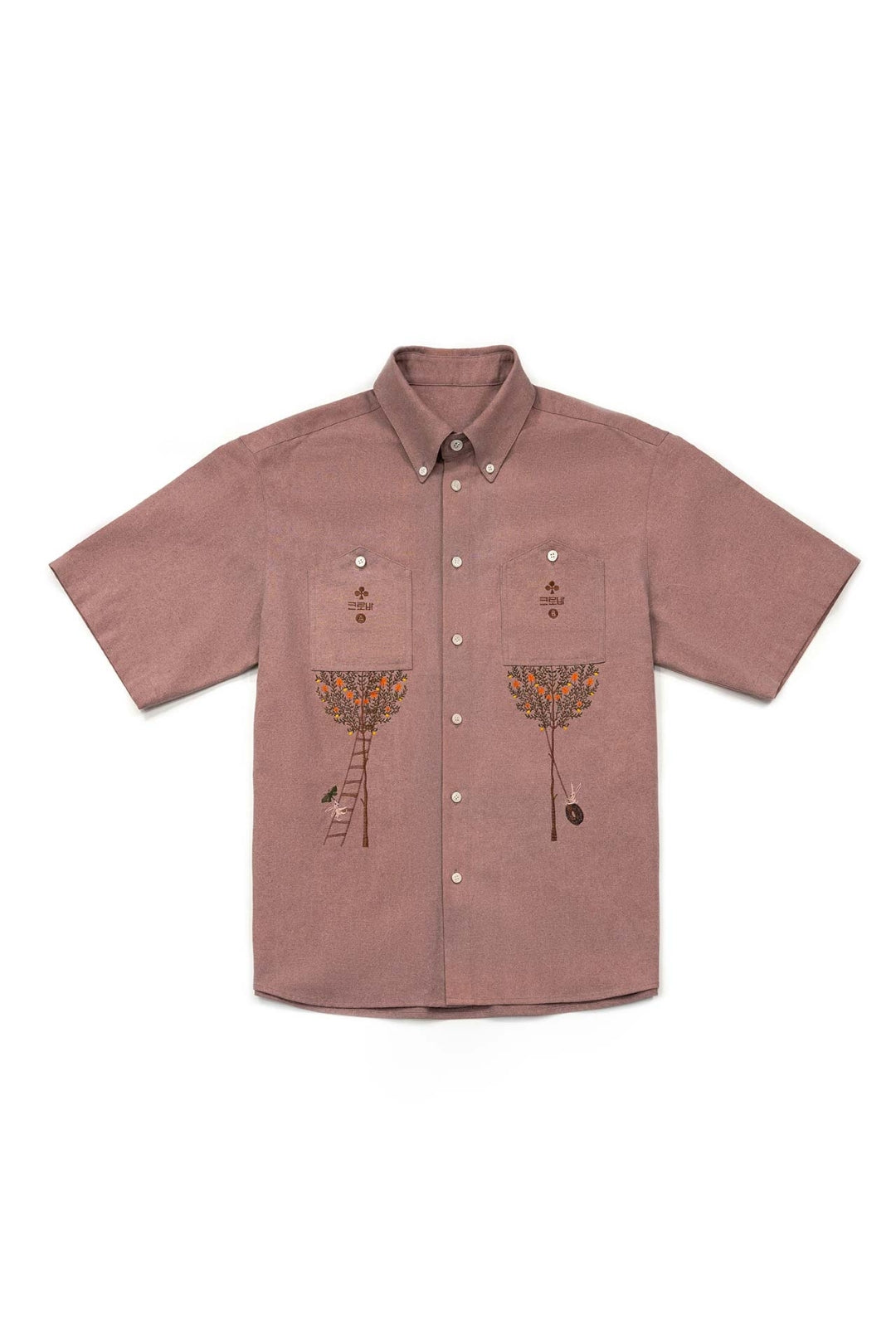 Root House Embroidered Shirt Pink