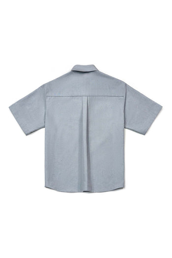 Root House Embroidered Shirt Sky Blue