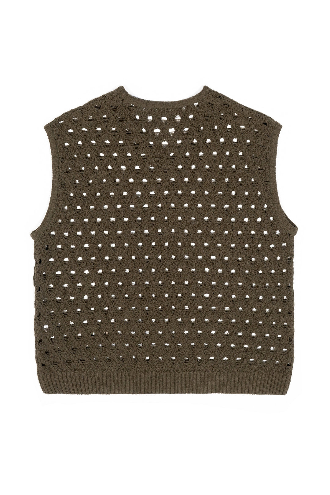 Olive Oil Mesh Knit Vest Khaki