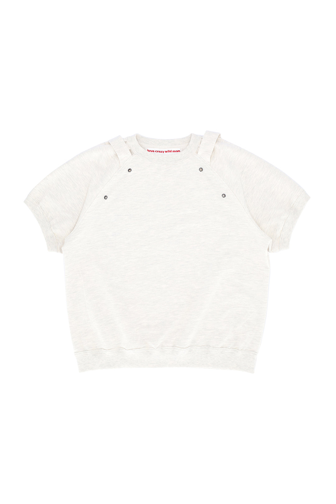 Love Crazy Wild Man raglan half sleeve top, casual stylish shirt with contrasting sleeves and comfortable fit.