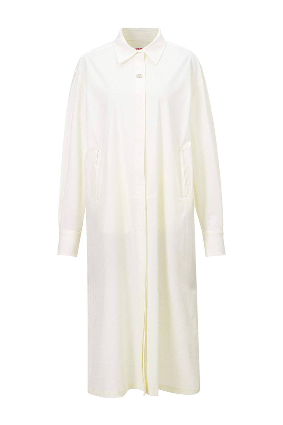Ivory long shirt jumper by LOVE CRAZY WILD MAN, featuring a relaxed fit and soft fabric, displayed on a hanger.