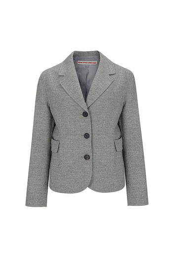 Melange gray Pocket Jacket by LOVE CRAZY WILD MAN, lightweight jacket with front pockets and casual style.