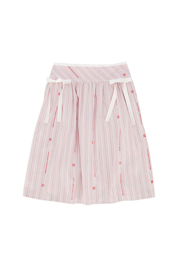 Love Crazy Wild Man balloon ribbed skirt shown in a flowing, tiered design with a high waist and textured fabric.