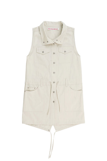 Ivory safari dress by LOVE CRAZY WILD MAN, featuring a stylish and comfortable design with a relaxed fit and lightweight fabric.