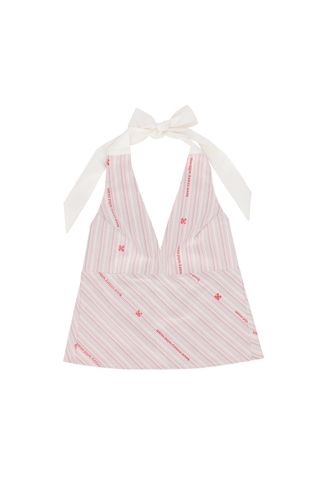 Love Crazy Wild Man backless ribbon top, stylish women's sleeveless blouse with open back and ribbon detail, perfect for summer wear.