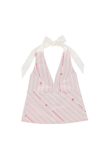 Love Crazy Wild Man backless ribbon top, stylish women's sleeveless blouse with open back and ribbon detail, perfect for summer wear.