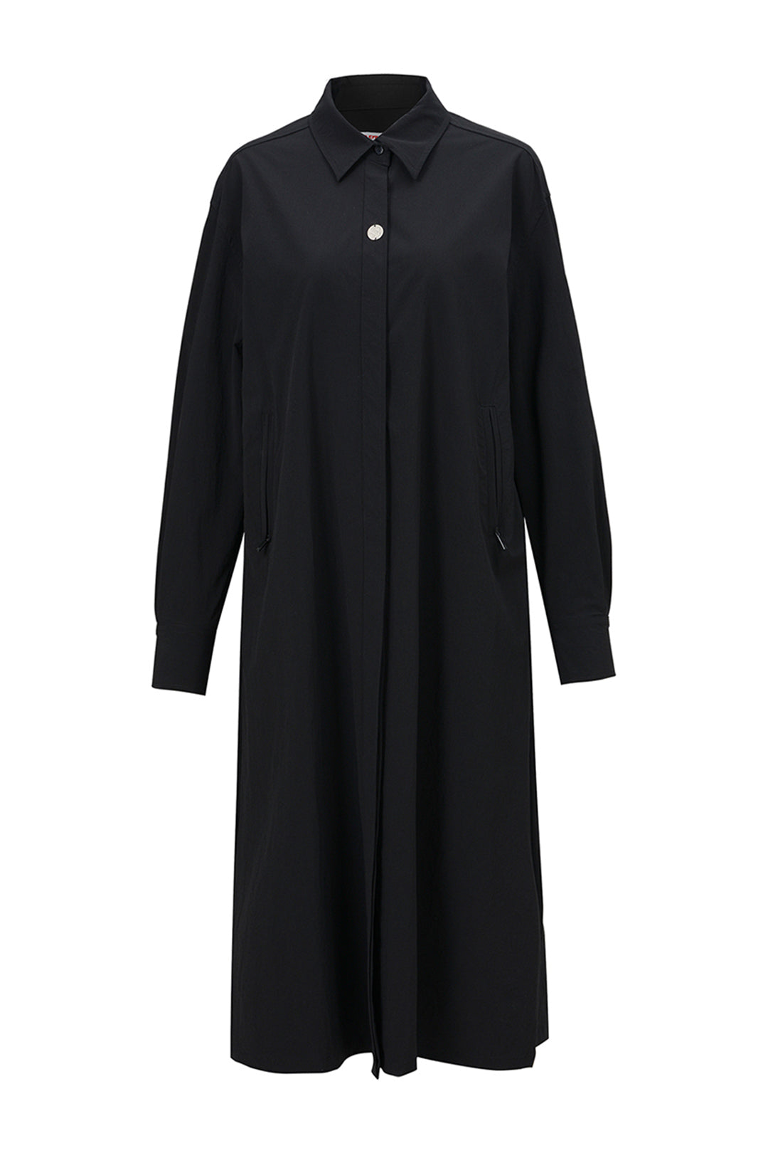 Black long shirt jumper by LOVE CRAZY WILD MAN, featuring a relaxed fit and button-up design, suitable for casual wear.