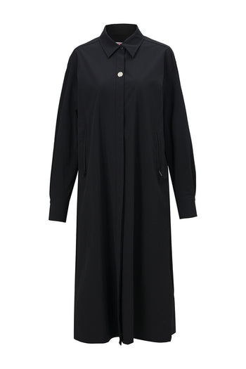 Black long shirt jumper by LOVE CRAZY WILD MAN, featuring a relaxed fit and button-up design, suitable for casual wear.