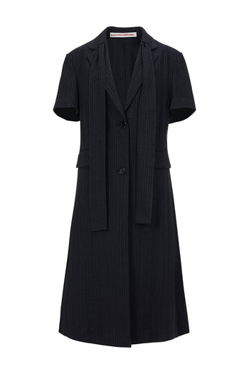 Black half sleeve coat by LOVE CRAZY WILD MAN, shown on a model, featuring a stylish, casual design with a button-up front.