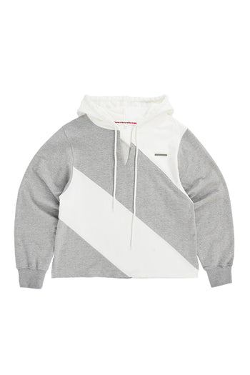 LOVE CRAZY WILD MAN diagonal hoodie in melange fabric, featuring a relaxed fit and stylish diagonal design.