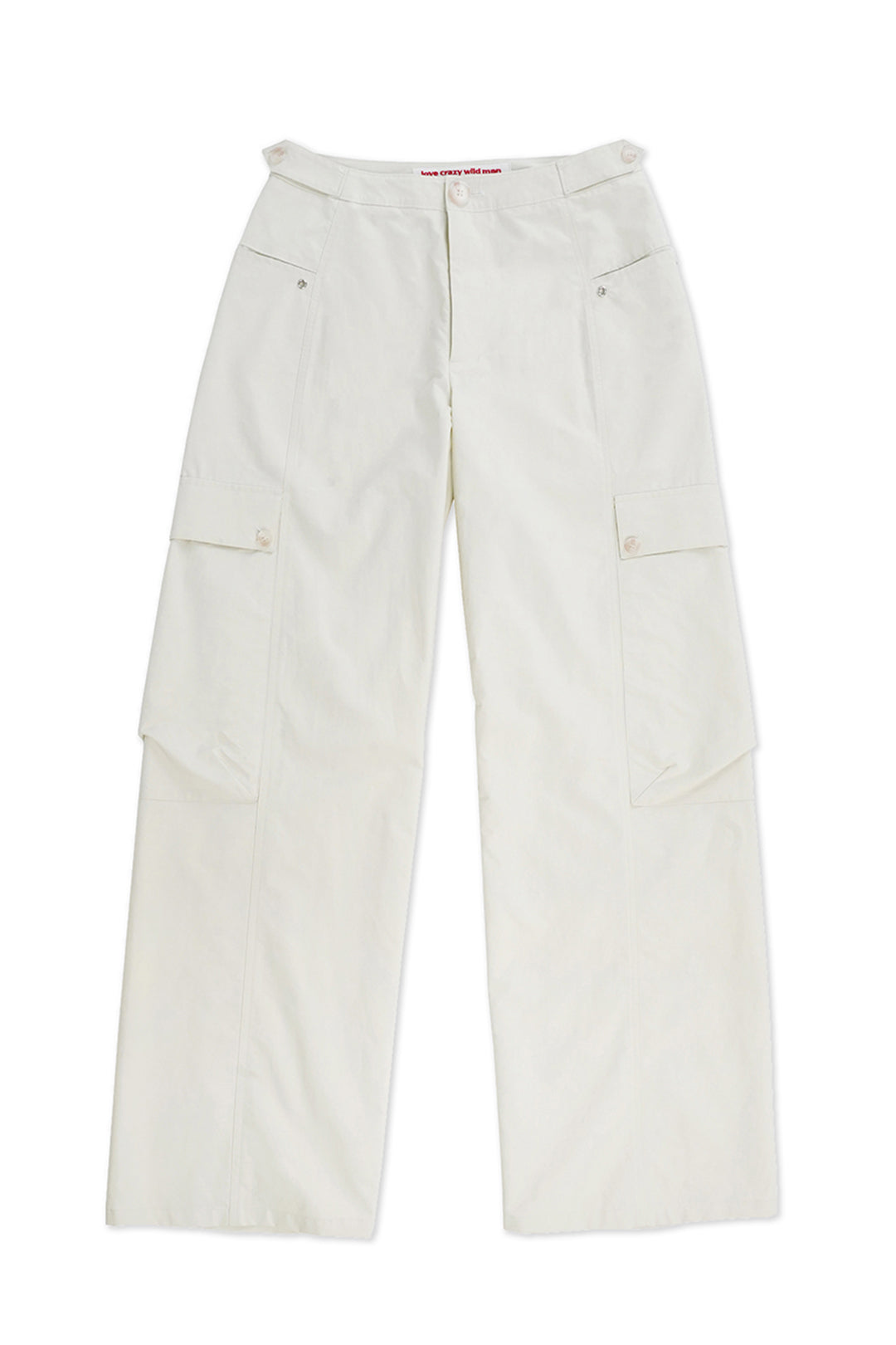LOVE CRAZY WILD MAN Tabs cargo pants in ivory, stylish pants with multiple pockets and a relaxed fit for casual wear.