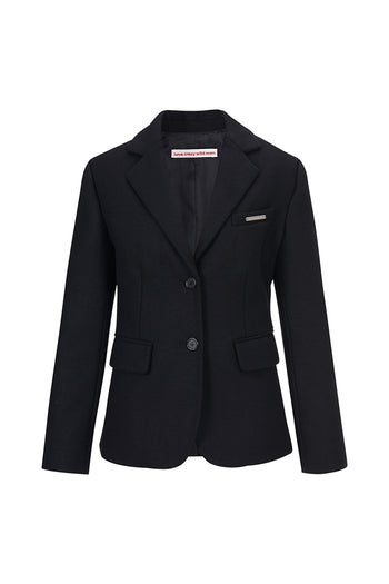 Black blazer jacket from LOVE CRAZY WILD MAN, stylish tailored jacket with lapels and front buttons, ideal for smart casual wear.