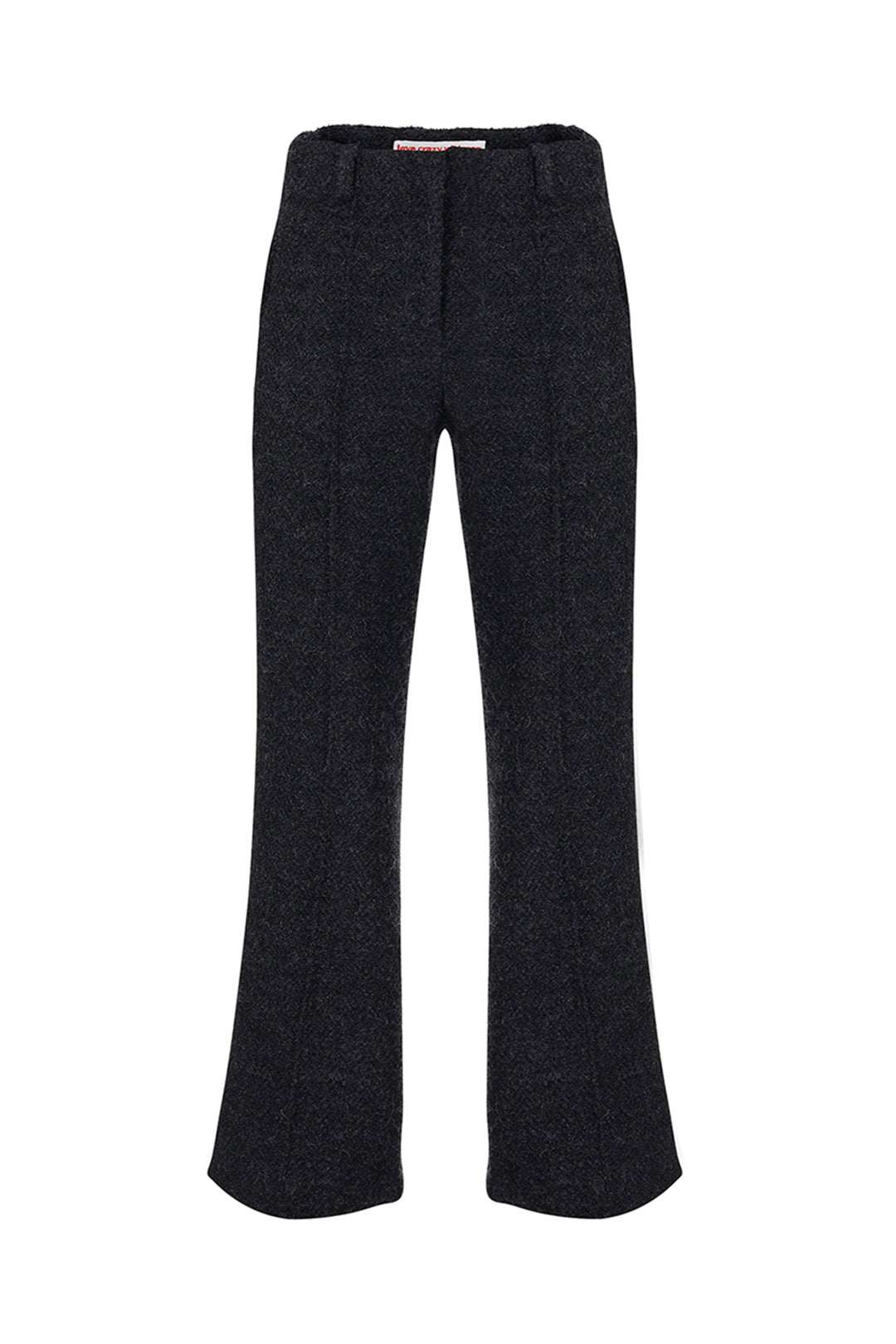 Black Bouncle Bell Bottoms by LOVE CRAZY WILD MAN featuring high-waisted design and flared legs.