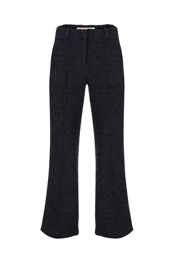 Black Bouncle Bell Bottoms by LOVE CRAZY WILD MAN featuring high-waisted design and flared legs.