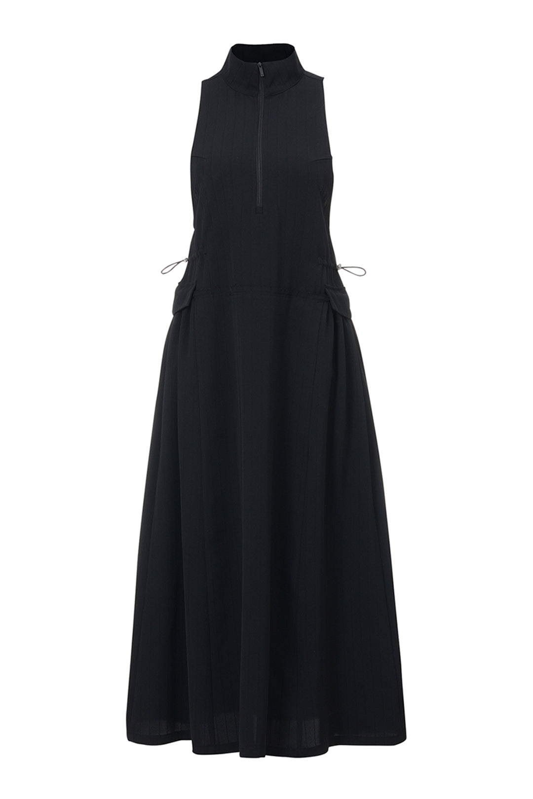 Black high neck dress by LOVE CRAZY WILD MAN, showcasing a stylish, fitted design with long sleeves and a sleek silhouette.