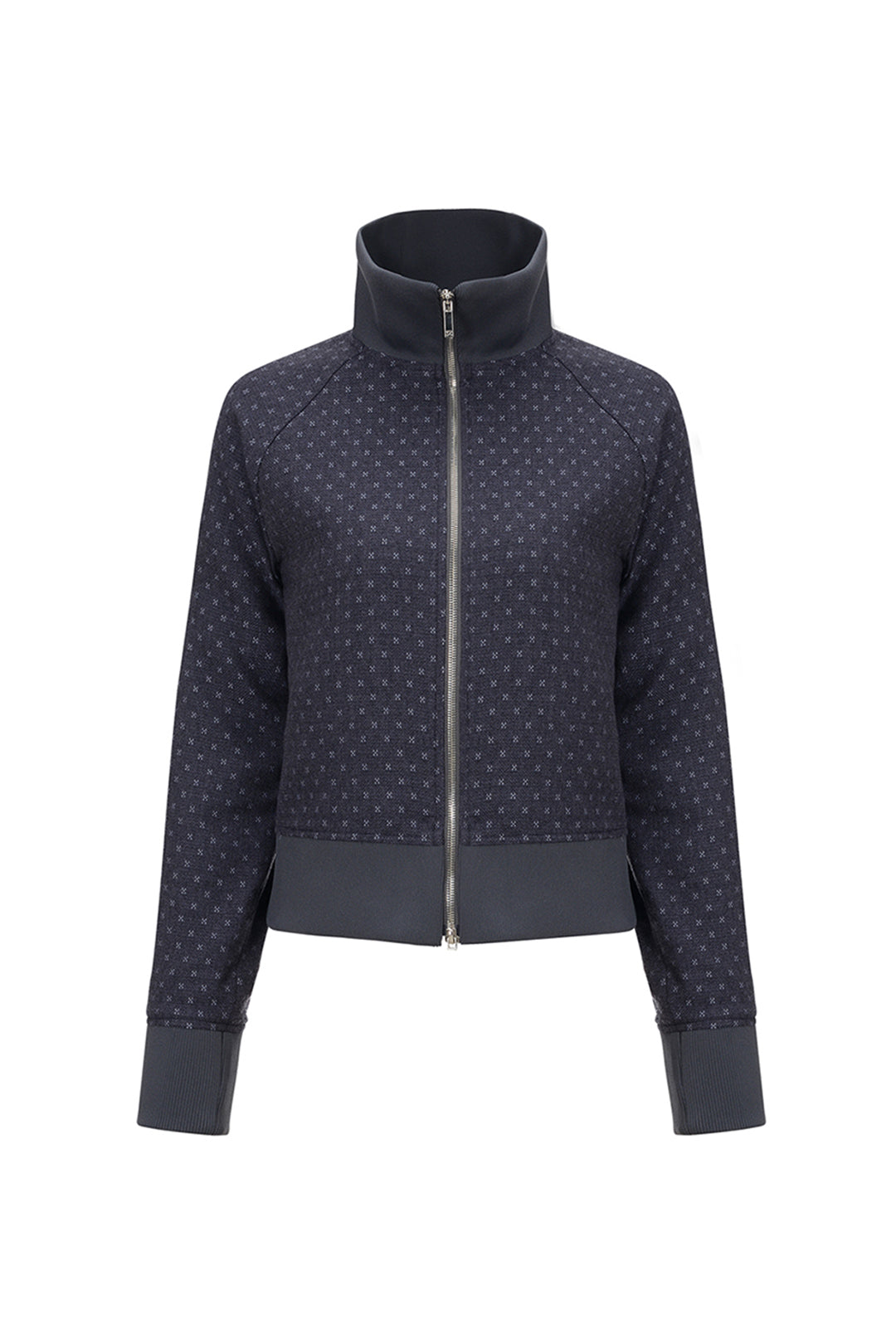 Purple wool track jumper by LOVE CRAZY WILD MAN, featuring a cozy knit texture and casual athletic style.