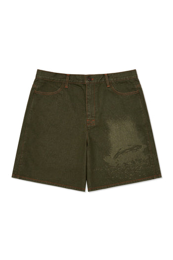 Laser-engraved garden-themed shorts by IOEDLE featuring detailed floral and impact designs on casual shorts.