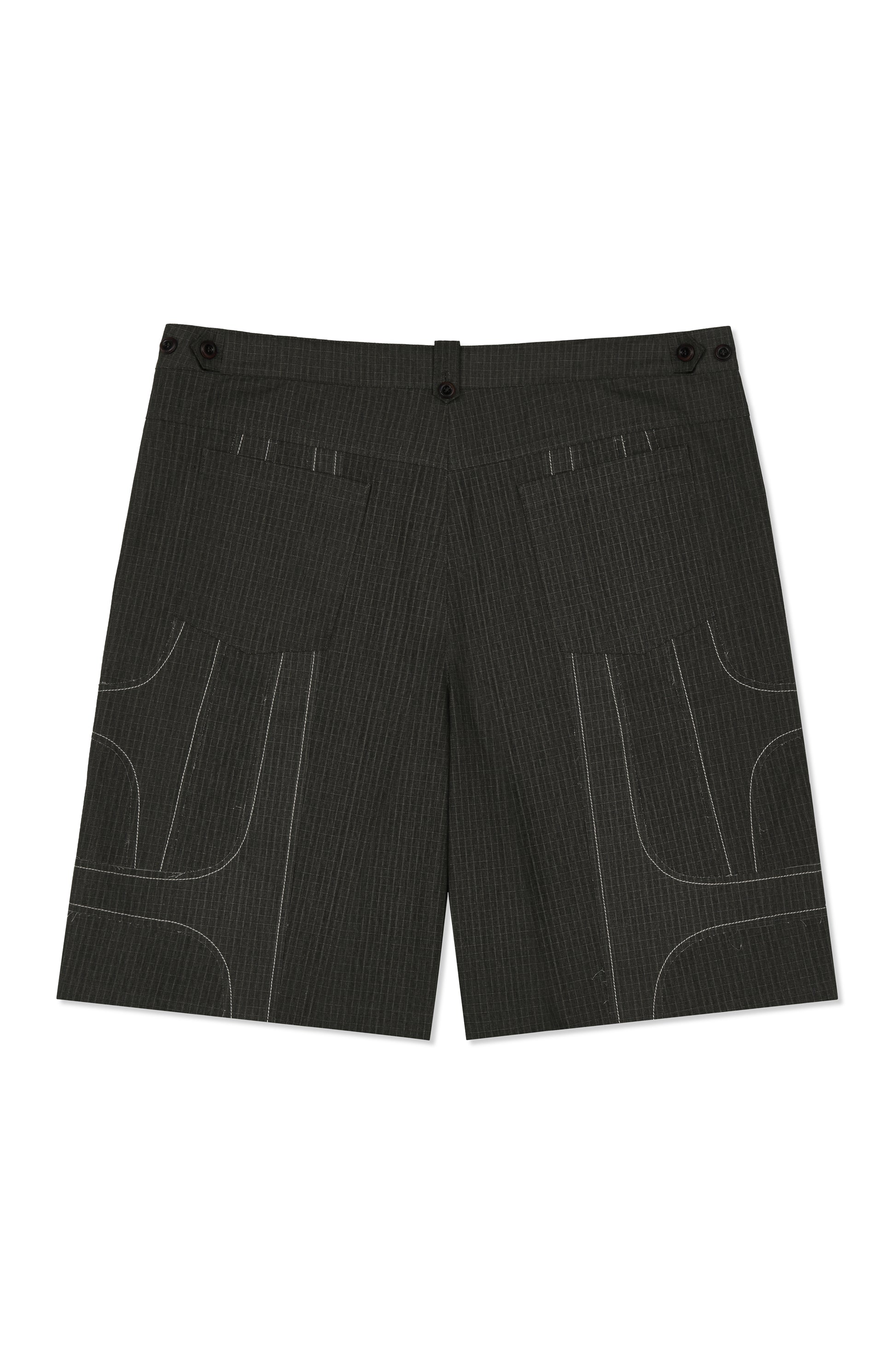 IOEDLE stitched stream shorts, casual men's shorts with stitched detailing, in a relaxed fit and neutral color.
