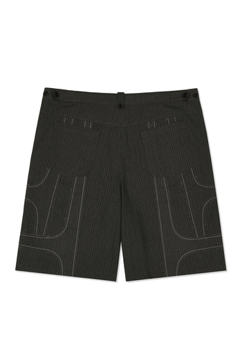 IOEDLE stitched stream shorts, casual men's shorts with stitched detailing, in a relaxed fit and neutral color.