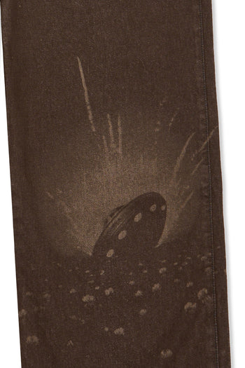 Laser-engraved Strange Landing Pants by IOEDLE featuring intricate designs on stylish casual pants.