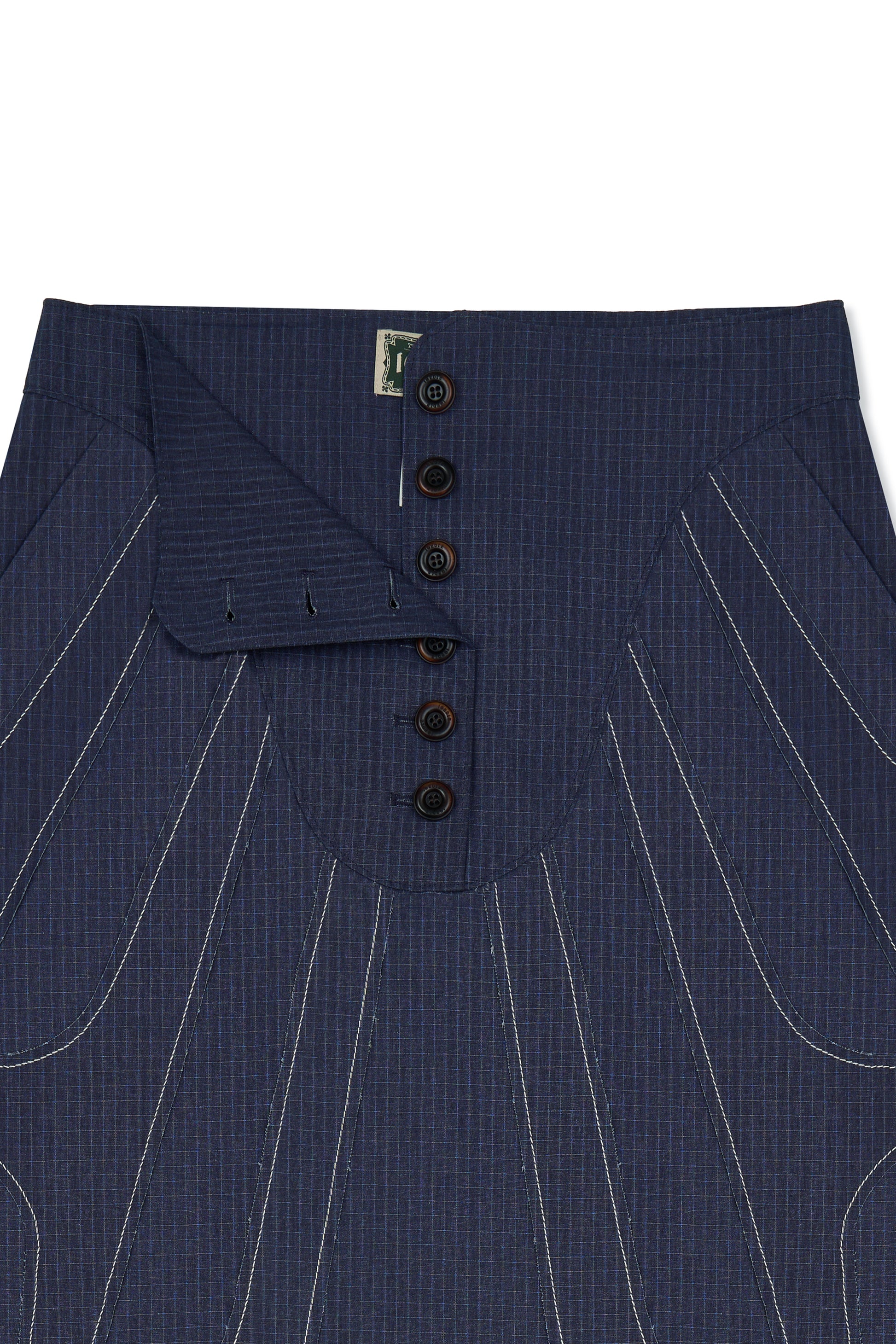 IOEDLE stitched stream skirt in soft fabric with detailed stitching, stylish and comfortable for everyday wear.