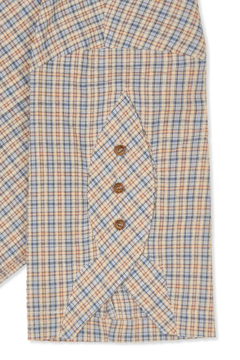IOEDLE Rocket Slit Short-sleeve Shirt, casual men's shirt with unique slit design, lightweight fabric, and modern style.