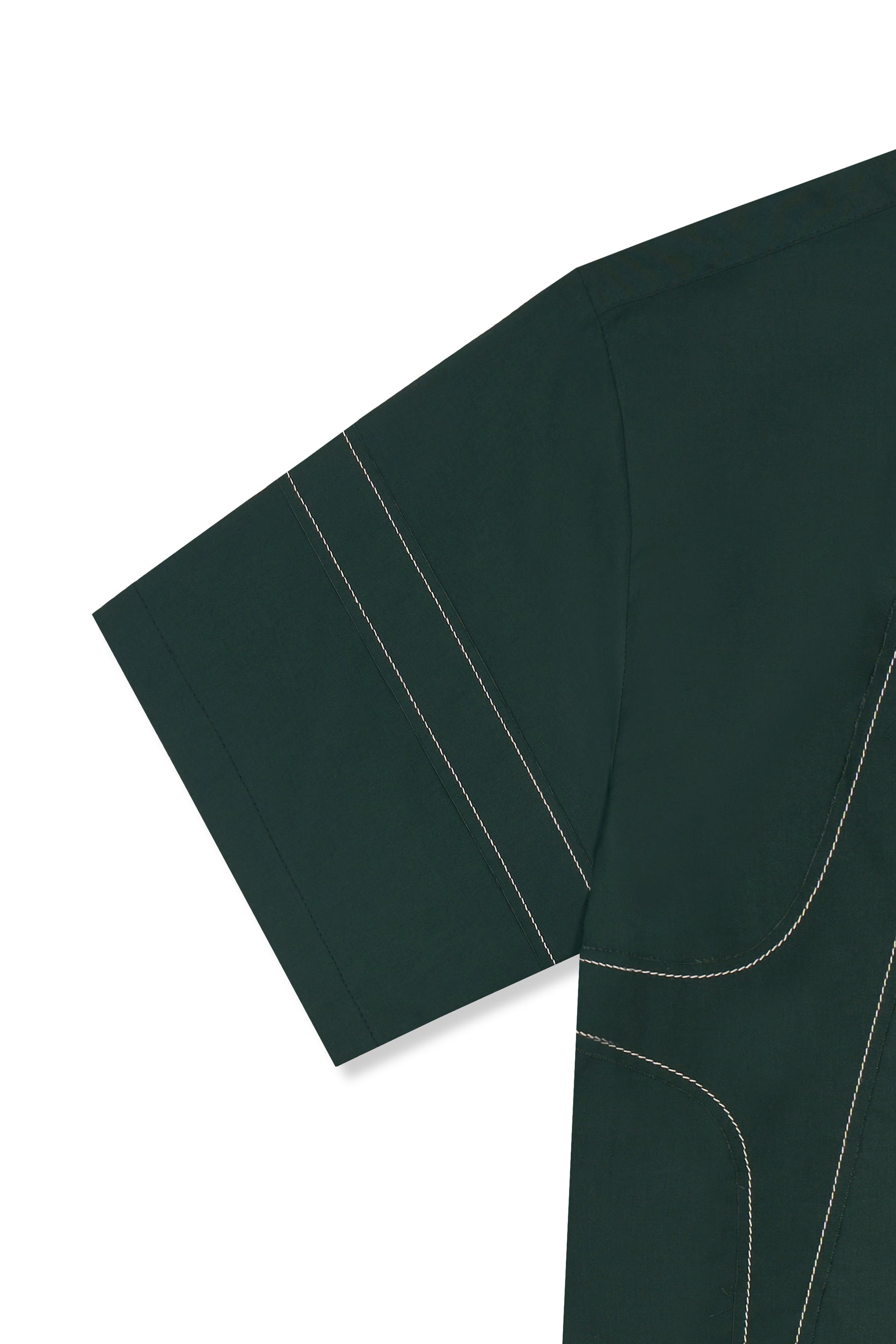IOEDLE stitched stream short-sleeve shirt with button-front design and casual fit, shown on a mannequin.