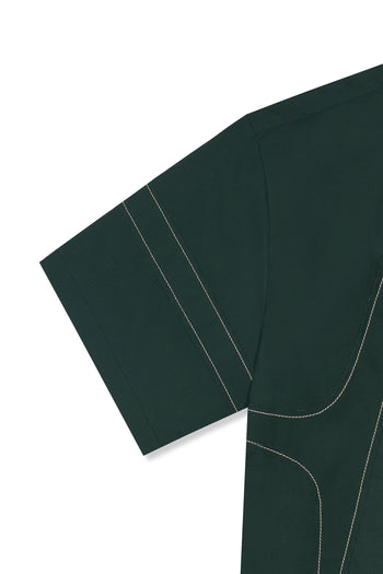 IOEDLE stitched stream short-sleeve shirt with button-front design and casual fit, shown on a mannequin.