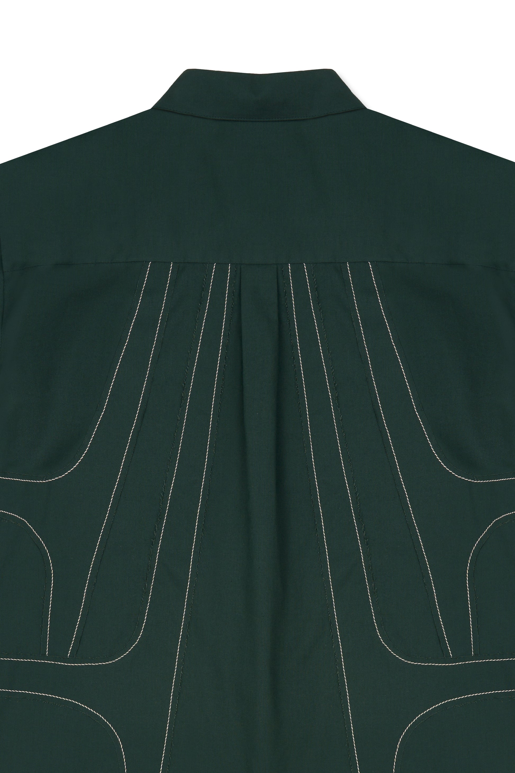 IOEDLE stitched stream short-sleeve shirt displayed with detailed stitching and relaxed fit on a mannequin.