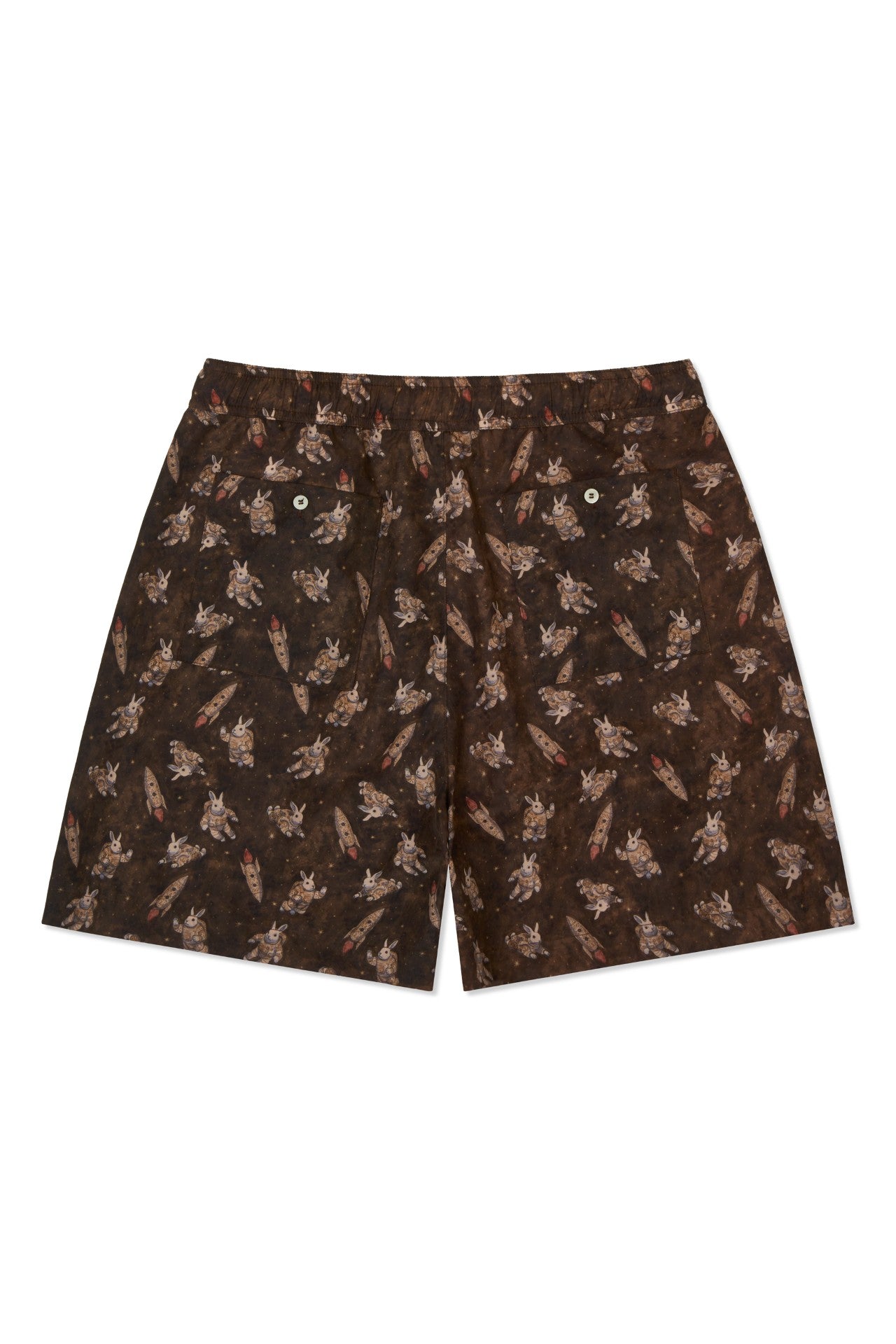 Porcelain Flight Shorts by IOEDLE, stylish men's shorts in white porcelain pattern fabric, casual fit with side pockets and waistband.