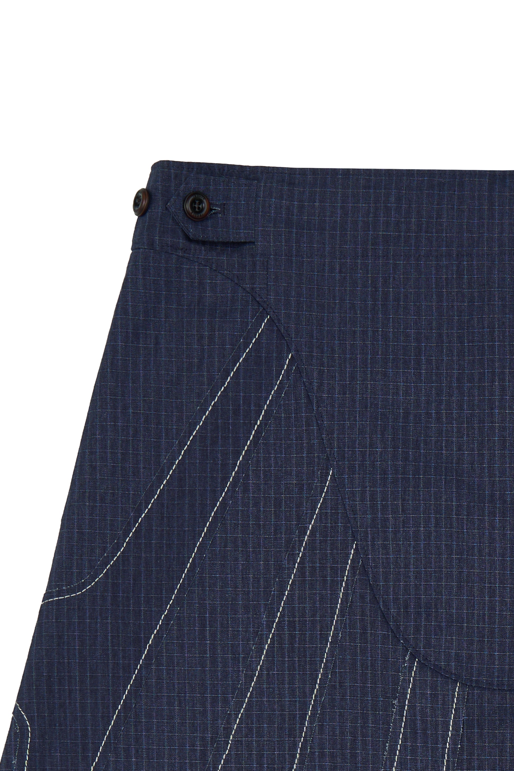IOEDLE stitched stream skirt, stylish high-waisted skirt with stitched detailing, flowing fabric, and a sleek silhouette.