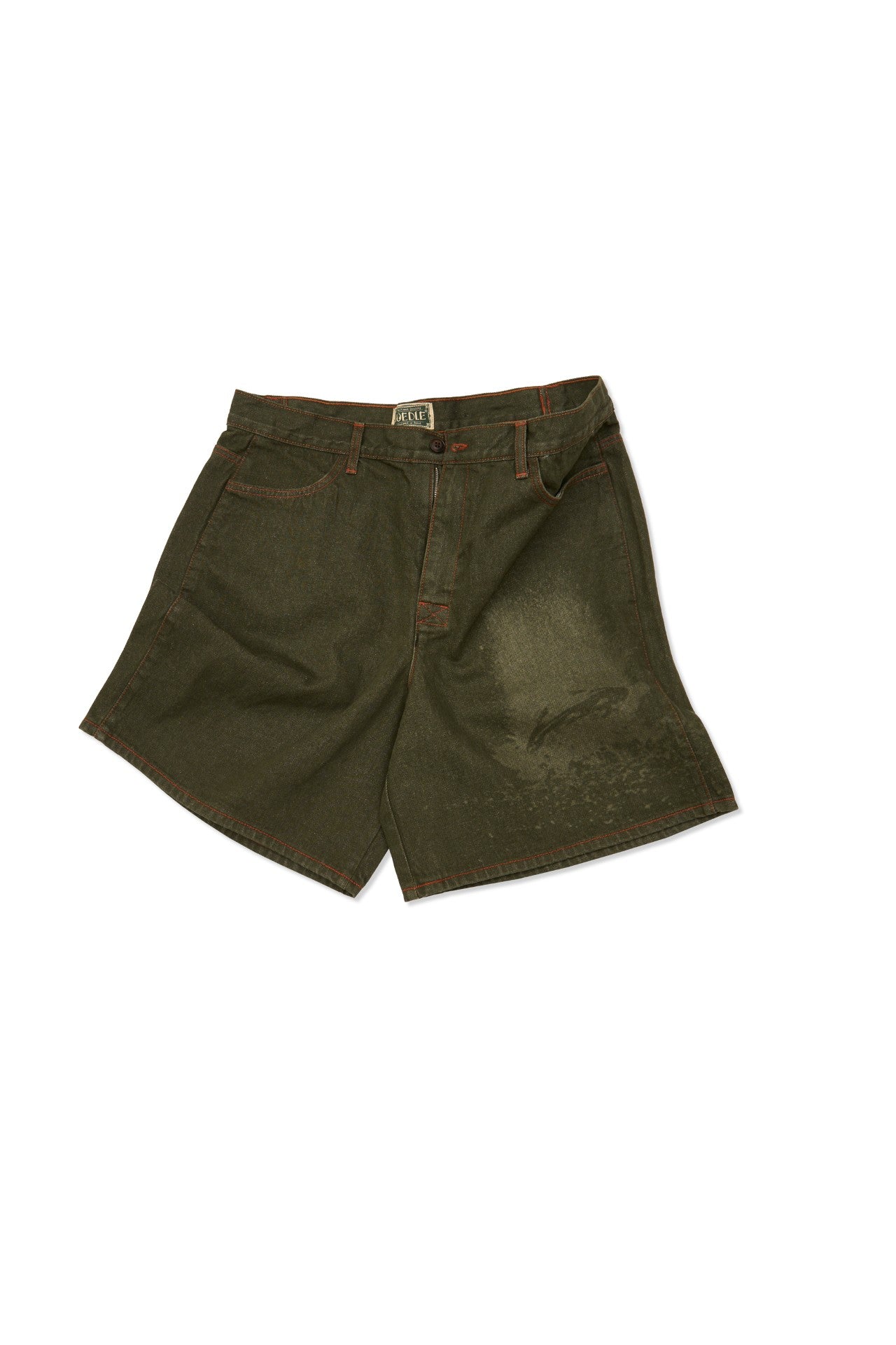 Laser-engraved IOEDLE Garden of Impact shorts featuring detailed floral and geometric designs, casual summer wear.