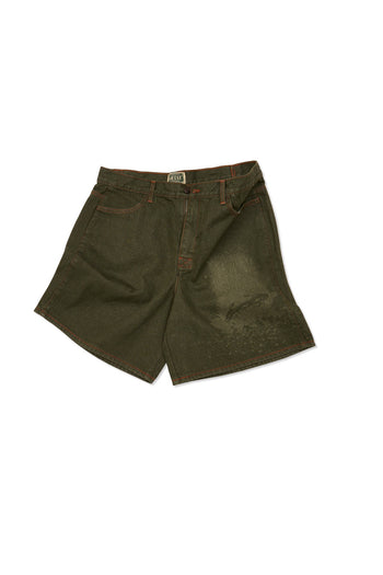 Laser-engraved IOEDLE Garden of Impact shorts featuring detailed floral and geometric designs, casual summer wear.