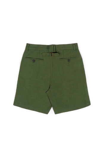 Multi-Buttoned Linen Shorts Khaki